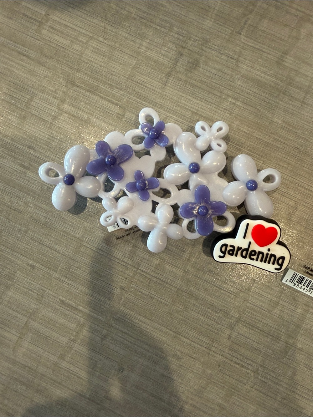 CROCS White and Purple Flower Jibbitz Charm Set